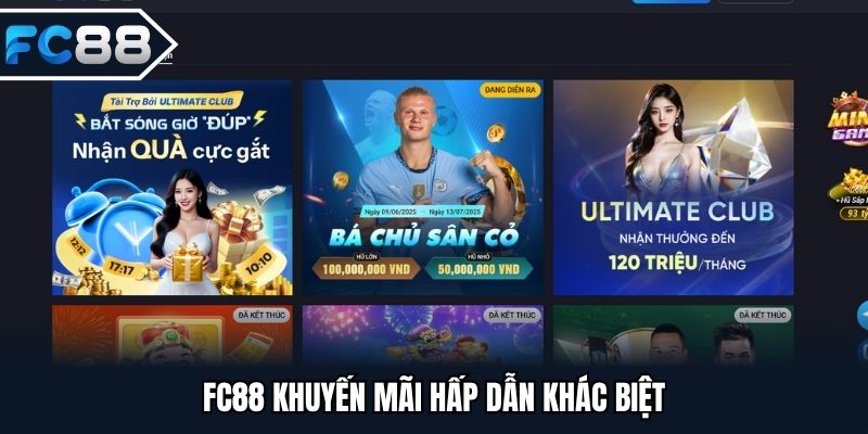 FC88 khuyến mãi hấp dẫn khác biệt